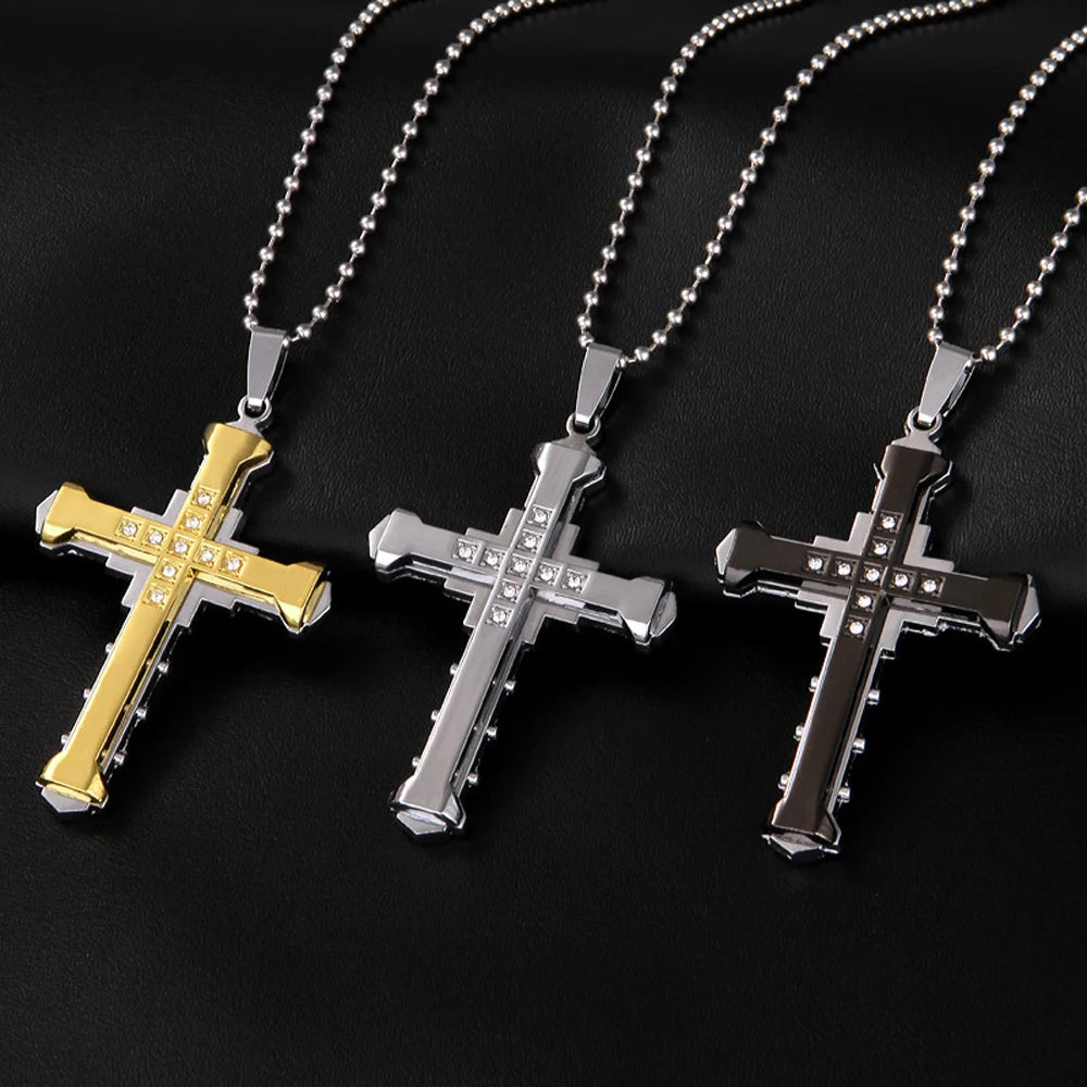 📿 Trendy Zinc Alloy Cross Pendant Necklace – Stylish & Meaningful Accessory for Any Occasion