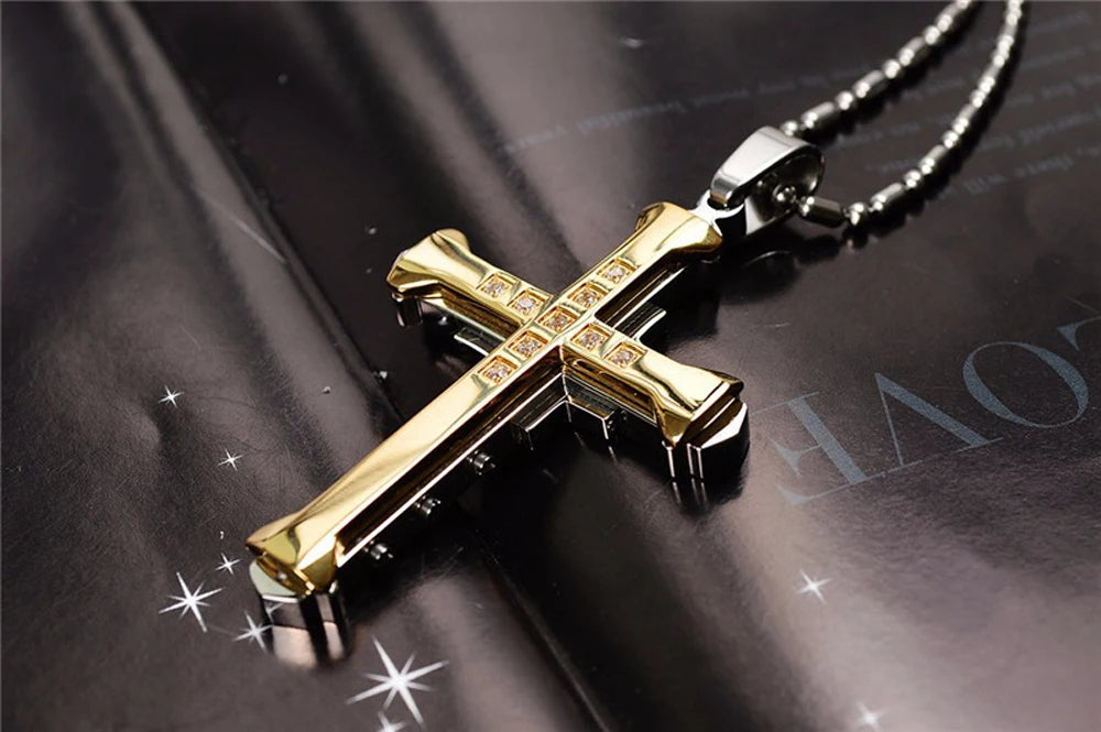 📿 Trendy Zinc Alloy Cross Pendant Necklace – Stylish & Meaningful Accessory for Any Occasion