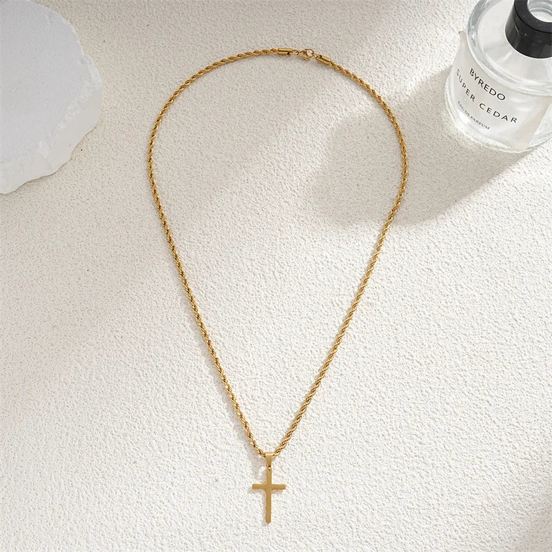 Laoloutian Trendy Cross Pendant Necklace – Elegant & Stylish for Any Occasion